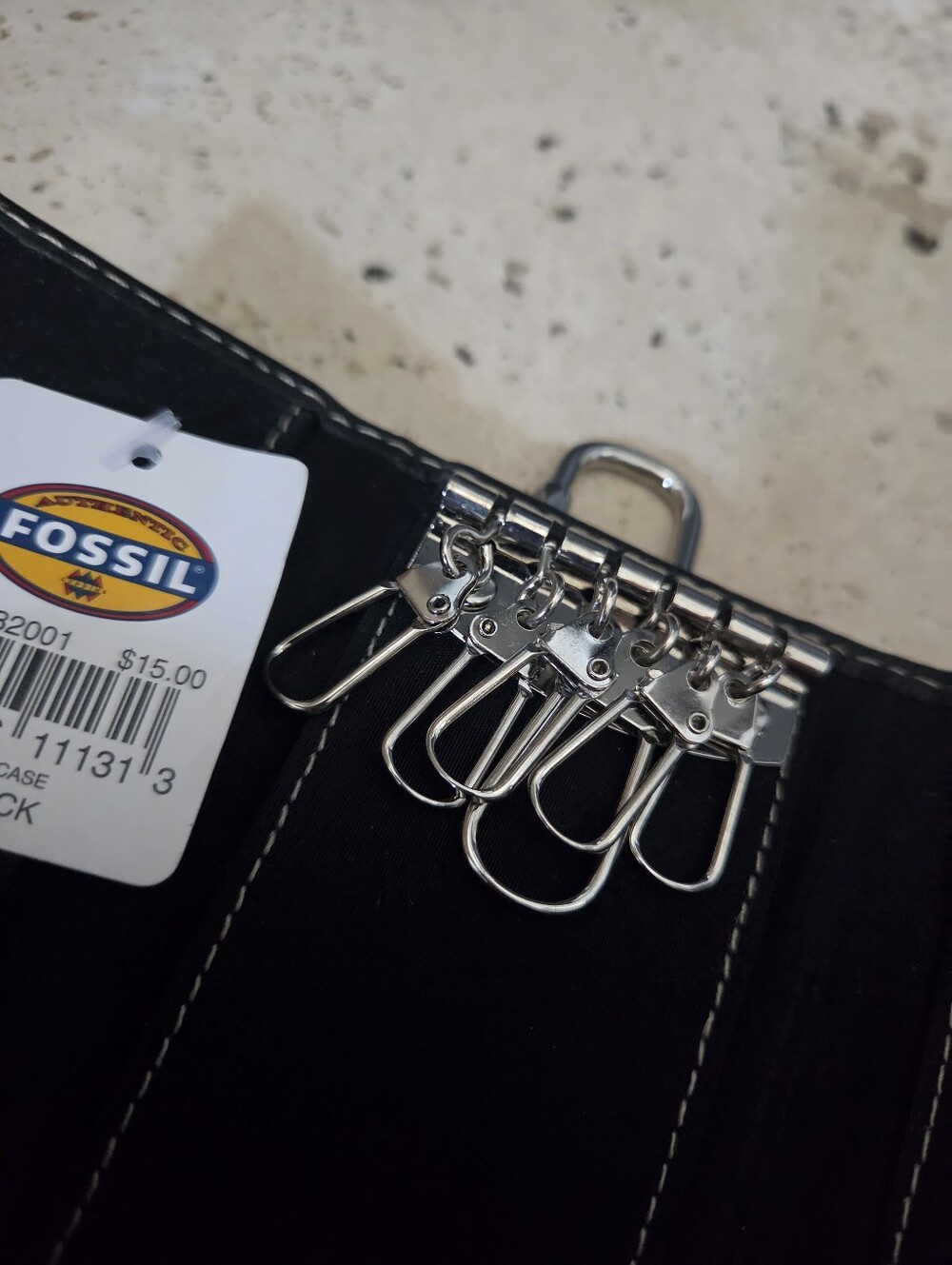 Fossil Black Leather Key Case NWT - Picture 6 of 6